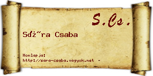 Sára Csaba névjegykártya