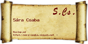 Sára Csaba névjegykártya